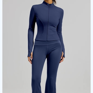 Camisa de equitación para mujer, de manga corta, tejida, de algodón y spandex, transpirable, con cierre de cordón y cintura alta. - Product Image 1