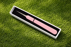 Pinzas Personalizadas para Extensión de Pestañas, de Acero Inoxidable Sostenible, Color Durazno, Punta Puntiaguda de Precisión, Pinzas Profesionales de Aislamiento - Product Image 3