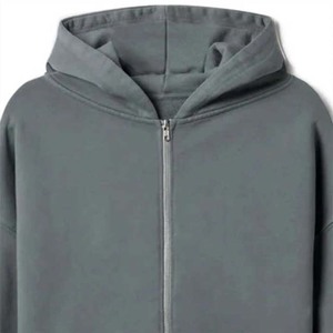 Sweat à capuche zippé personnalisé pour homme en coton doux avec fermeture éclair résistante, coupe parfaite pour l'hiver et l'automne, teinture unie - Product Image 3