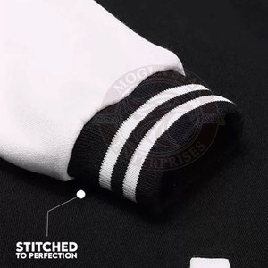 Veste universitaire d'hiver pour homme en tissu polaire mélange de coton premium, respirante, personnalisable, avec poignets côtelés et fermeture à boutons-pression, style décontracté urbain - Product Image 4