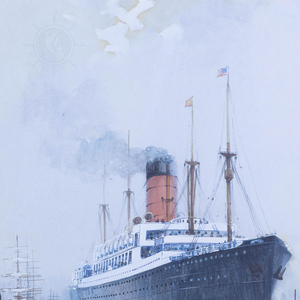 Impression sur toile « The Cunard Liner Carpathia en quittant Liverpool dans la lumière de la lune », art mural maritime, 89,15Lx3,3Wx59,7H cm - Product Image 3