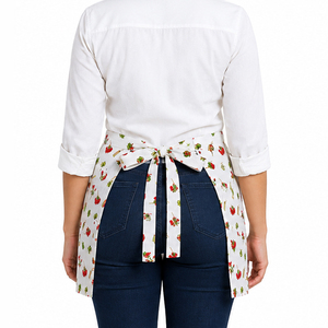 Customized Size High Quality Best Floral Printed Design Wholesale Supply Multi-color 100% Cotton Kitchen Aprons for Cooking - Product Image 4