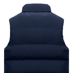 Fashionable Breathable <b>Canvas</b> Puffer Vest Casual Solid Pattern Button Closure Waterproof Eco-Friendly Winter Sleeveless Jacket - Product Image 2