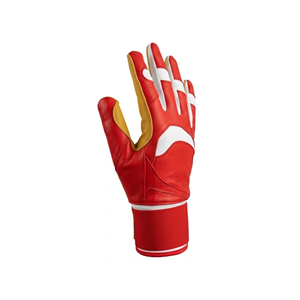 Baseball Softball Batting Gloves Leather Palm Breathable Back Adjustable Wrist Ambidextrous <b>Hook</b> Loop Closure Custom Logo Gloves - Product Image 3
