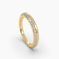 Bague de mariage et d'anniversaire élégante empilable pour femme en or 18 carats plaqué rhodium avec pavé de moissanite 925, vente en gros VABS DIAMOND