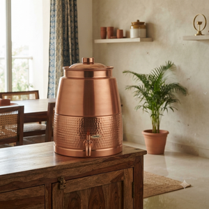 Distributeur d'eau artisanal en cuivre pur, urne à boissons en cuivre martelé avec couvercle et robinet, pour la maison, l'hôtel, le restaurant, fournisseur en gros, vente en gros B2B - Product Image 4