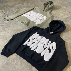 Sweat à capuche surdimensionné personnalisé pour homme, style streetwear, impression en relief, poids lourd - Product Image 5