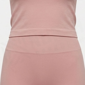 Conjunto Deportivo de 2 Piezas para Mujer, Tejido, Manga Corta, Cuello Redondo, Color Rosa Sólido, Shorts por Encima de la Rodilla, Estilo Deportivo Transpirable - Product Image 5