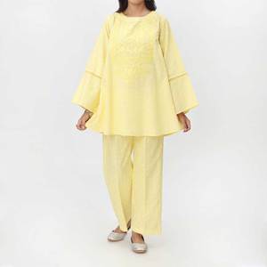 ชุดสูท PS4076 2ชิ้นเสื้อเบลเซอร์ผ้าชิกันคาริปักลายสำหรับผู้หญิง - Product Image 3