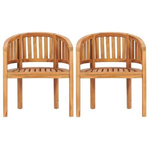 Juego de 2 Sillas de Jardín de Madera de Teca Natural, Muebles de Madera de Teca Estándar - Product Image 3