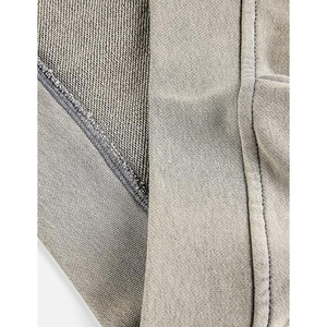 Vintage Beige Acid Wash Zip Up Hoodie Distressed Hem Detail Oversized <b>Fleece</b> <b>Jacket</b> Men Streetwear Raw Edge Sweatshirt - Product Image 4