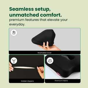 Coussin ergonomique de siège de bureau et de voiture Coussin orthopédique de soutien du coccyx en mousse à mémoire de forme Oreillers lombaires orthopédiques - Product Image 6