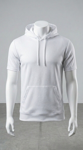 เสื้อฮู้ดแขนสั้นแบบสวมใส่สบายสำหรับออกกำลังกาย - Product Image 3