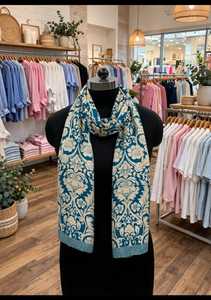 Women's Luxury <b>Floral</b> Digital Print Lightweight Long Silk <b>Scarf</b> Reversible Summer Daily Wear Viraak Exports From Uttar Pradesh - Product Image 3