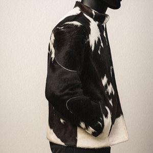 Veste en cuir de vachette à poils naturels pour homme et femme, style western authentique - Product Image 4