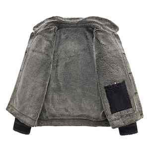 แจ็คเก็ตยีนส์เดนิมบุขนสัตว์คุณภาพสูงสำหรับผู้ชาย แจ็คเก็ตยีนส์กันหนาวแบบมีซับใน แจ็คเก็ตยีนส์เดนิมลำลอง - Product Image 6