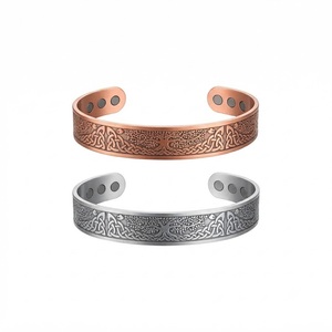 Pulsera de cobre trenzada artesanal para aliviar el dolor de la artritis, brazalete de cobre sólido unisex, brazalete abierto Kada, terapia biomagnética - Product Image 3