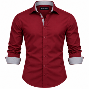 Dress <b>Shirts</b> Slim <b>Long</b> <b>Sleeve</b> Solid Color Formal Working Uniforms <b>Shirts</b> for <b>Men</b> <b>Men's</b> Business Casual Four-Sided Stretch <b>White</b> - Product Image 4