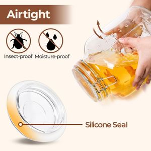 Barattolo di Vetro Grande da 1,1 Galloni con Coperchio Ermetico, Vasetti Mason a Bocca Larga, Contenitori in Vetro Grandi con Coperchi, Bottiglie e Barattoli per Conservazione - Product Image 5