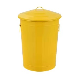Black Cylindrical Metal Waste <b>Bin</b> Open Top Simple Style Indoor Waste <b>Bin</b> for Household Use Trash Can - Product Image 3