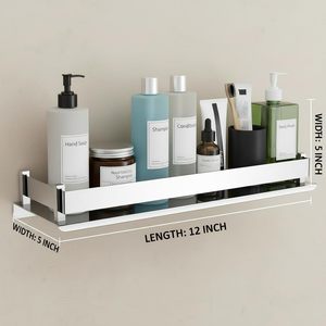 Stainless Steel Bathroom Shelf Wall Mounted <b>Storage</b> Rack for Shampoo Towel Organizer Rack <b>Bath</b> Towel Bathroom Accessories - Product Image 2