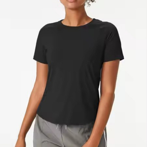 Camiseta Deportiva de Malla de Alta Calidad con Logotipo Personalizado, Nuevo Estilo, Cuello Redondo, Secado Rápido, para Yoga y Fitness, para Mujer - Product Image 1