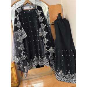 Beau haut-bas et ensemble Dupatta fantaisie pour femmes pour les fêtes - Product Image 2