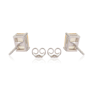 Stunning Minimalist Design 925 <b>Sterling</b> <b>Silver</b> Octagon Cut Natural Citrine Gemstone Fine <b>Stud</b> Earrings For Women - Product Image 6