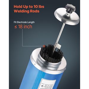 Four de séchage d'électrodes portable, capacité 10 lb, 230W, 120V, réglable de 86 à 302°F, pour baguettes de soudage et fournitures de soudure - Product Image 3