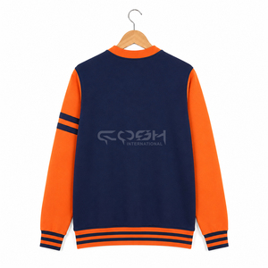 คอช อินเตอร์เนชั่นแนล ซิสเตอร์ฮู้ด เนวี ออเรนจ์เสื้อคาร์ดิแกนถักคอวีแขนยาวสีตัดกันสไตล์ลำลองแขนยาวเต็มตัว - Product Image 4