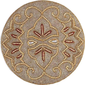 Beaded Eco-Friendly Handmade Customized Shape <b>Runner</b> Mats Pads Coasters Floral Designs for Wedding Christmas Party <b>Table</b> Decor - Product Image 6