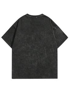 Venta caliente Vintage ácido lavado camiseta para hombres 100% algodón suave personalizado Pakistán tendencia método de impresión Digital - Product Image 3