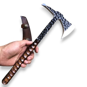 Hand Forged Damascus Steel Camping <b>Axe</b> with Walnut <b>Wood</b> Handle Outdoor Survival Hatchet for Hunting Bushcraft - Product Image 4