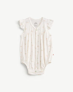 Body de Bebé de Manga Corta con Estampado Floral y Broches de Presión, en Modal y Spandex, para Niña Recién Nacida, ODM Vietnam - Product Image 1