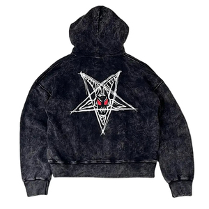 Sweat à capuche surdimensionné personnalisé délavé à l'acide, vente en gros, marque privée, molleton 100% coton épais 380g, unisexe, écologique - Product Image 2