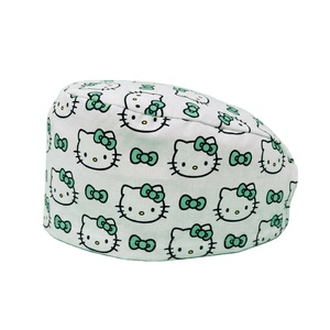 High Quality Pattern Logo Custom Support 100% Breathable Pure Cotton Surgical Nurse Hat Unisex Dental Hospital <b>Scrub</b> Caps - Product Image 1
