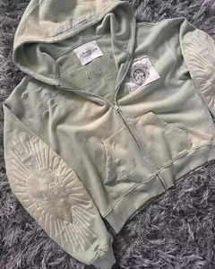 Vente en gros de sweats à capuche zippés pour hommes, personnalisables, vierges, d'hiver, courts, coupe oversize et carrée, avec logo personnalisé, 100% coton - Product Image 6