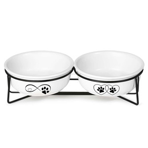 Cuencos de agua y comida para gatos, cuencos de cerámica con soporte elevado para mascotas, tazón de alta calidad, lo último - Product Image 1