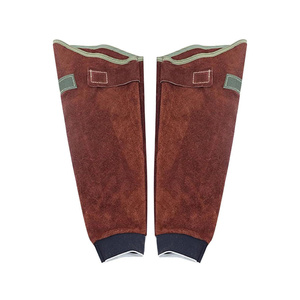 JNM SAFETY Mangas de cuero de vaca para soldar, resistentes al calor y a las llamas, color marrón - Product Image 1