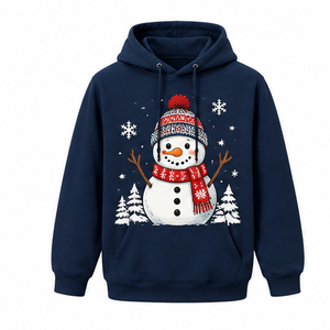 Sweat-shirt unisexe en coton tricoté rouge avec impression numérique « Vœux Chaleureux de Noël », décontracté pour l'hiver, avec poche avant - Product Image 5