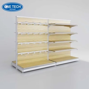 Vietnam Versatile Wooden Display <b>Racks</b> with Integrated Hooks Wood Clothing Display <b>Rack</b> Customization Fixed Back Solid <b>Shelf</b> - Product Image 4