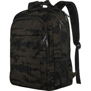 Camouflage Nylon <b>Backpack</b> 18 In Adjustable Shoulder Straps Lightweight Soft Shell Daily Use Travel Bag - Product Image 1