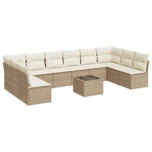 Conjunto de Sofás de Jardín en Beige y Blanco Crema para Patio, Muebles de Exterior Elegantes - Product Image 2
