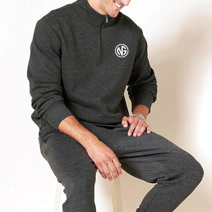 Sweat-shirts à demi-zip pour hommes en coton 100% respirant, logo personnalisé, été, séchage rapide, haute qualité - Product Image 3