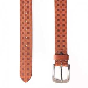 Ceinture pour homme en cuir de vache véritable, à boucle carrée en acier massif, pour jeans décontractés, haute résistance, écologique, légère, vente en gros - Product Image 2