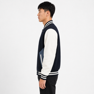 Trending Men Varsity Jacket Custom Logo Soft Comfortable Casual Baseball Bomber Streetwear Varsity Jacket Wholesale High Quality - Product Image 2