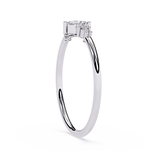 Bague tendance en diamants de laboratoire avec certification IGI, diamants à double bras insérés, style quatre griffes, personnalisable pour femme - Product Image 3