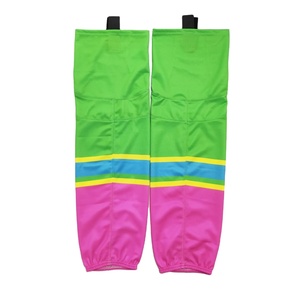 Chaussettes de hockey sur glace professionnelles rayées en coton et élasthanne respirantes écologiques à séchage rapide anti-transpiration avec revers anti-été - Product Image 5