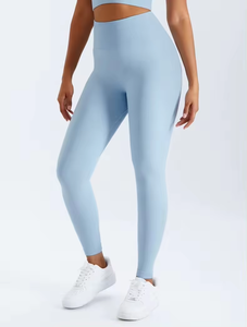 Leggings de sport taille haute personnalisés en gros pour femmes – Pantalons de yoga et de fitness en polyester doux pour la gym - Product Image 4