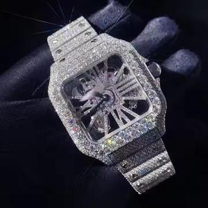 Montre Hip Hop Bling Diamant 2026 pour Homme, Montre-Bracelet de Luxe en Argent Sertie de Diamants, Montre à Quartz Tendance Étanche, Montre en Promotion - Product Image 1